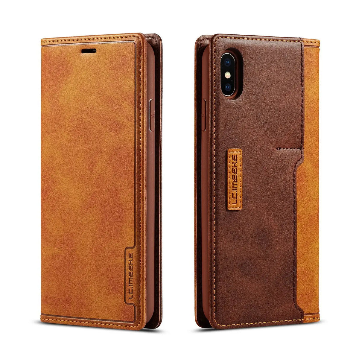 Coque de Téléphone Vintage PU LEATHO Khaki Brown-Iphone 11Pro