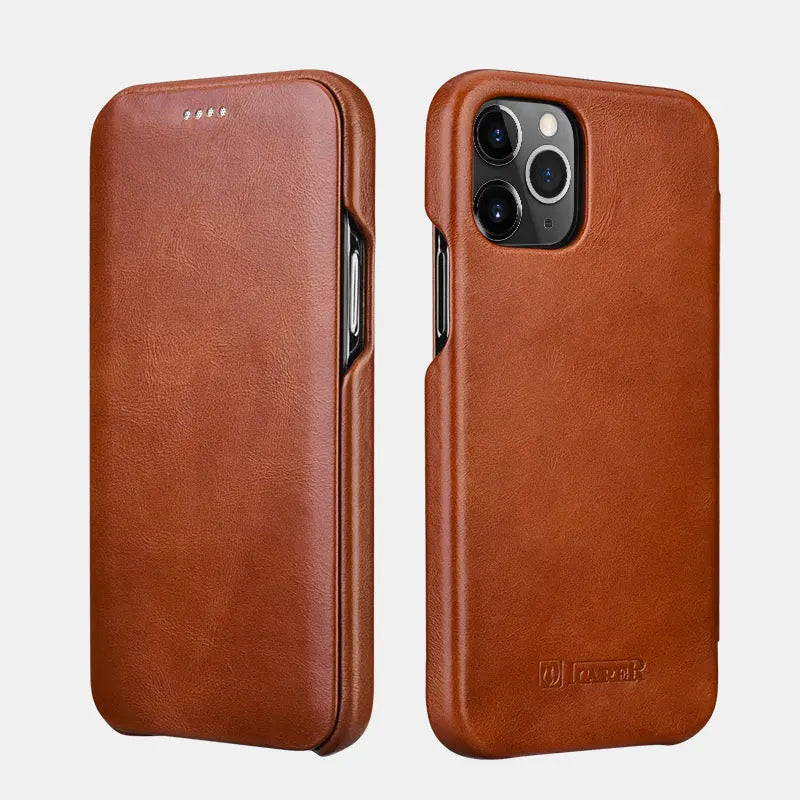 Coque de téléphone Cuir Business RETRO Brown-IPhone XS