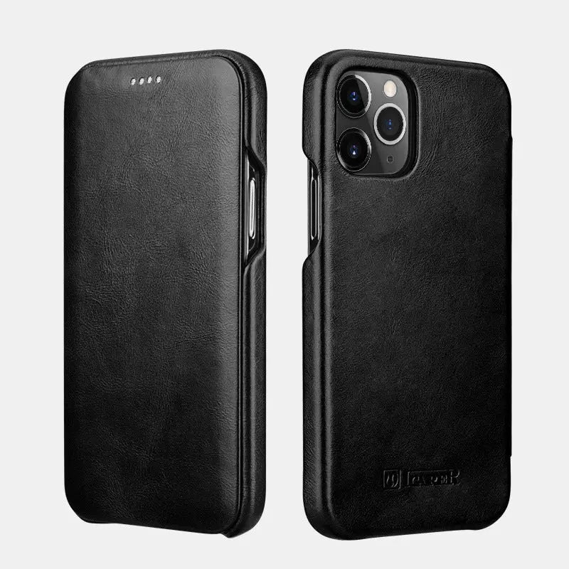 Coque de téléphone Cuir Business RETRO Black-Iphone 11Pro