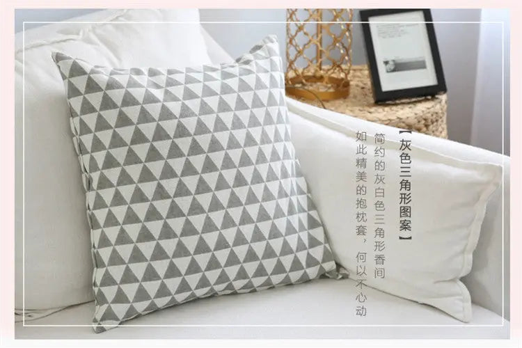 Coussin Canapé Lattice YIKIRA Gray triangle-60X60CM