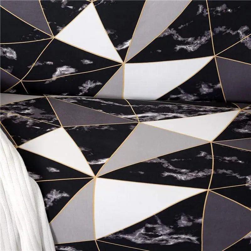 DARK GEOMETRIC - Housse extensible pour canapé et fauteuil - Housse De France