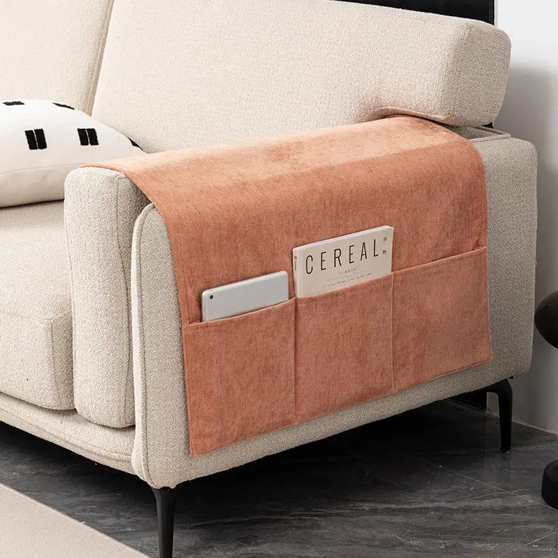 Housse Accoudoir Canapé Chenille Nordique SOFTEX 04 Orange-80X110CM