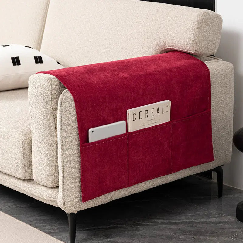 Housse Accoudoir Canapé Chenille Nordique SOFTEX 15 Red-40X110CM