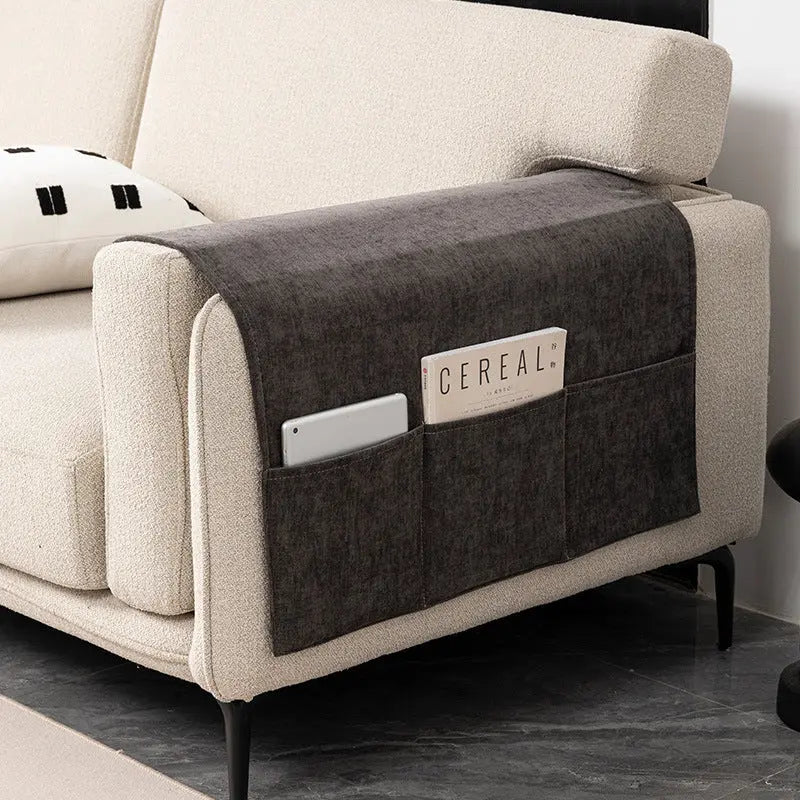 Housse Accoudoir Canapé Chenille **VELERIA** 17 Black And Gray-80X110CM