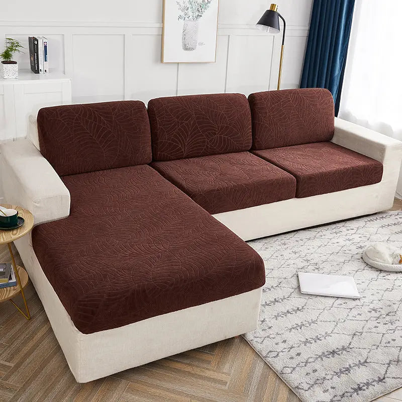Housse Assise Canapé Étanche JACQARD Brown-Three people