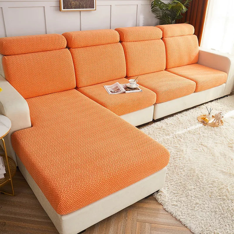 Housse Assise Canapé Polaire SOFACOVER Premium Orange-Conventional-XL