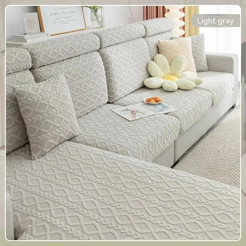 Housse Assise Canapé Velvet JACQUA Qingbo Light Gray-S 65to85x65to85x5to20cm