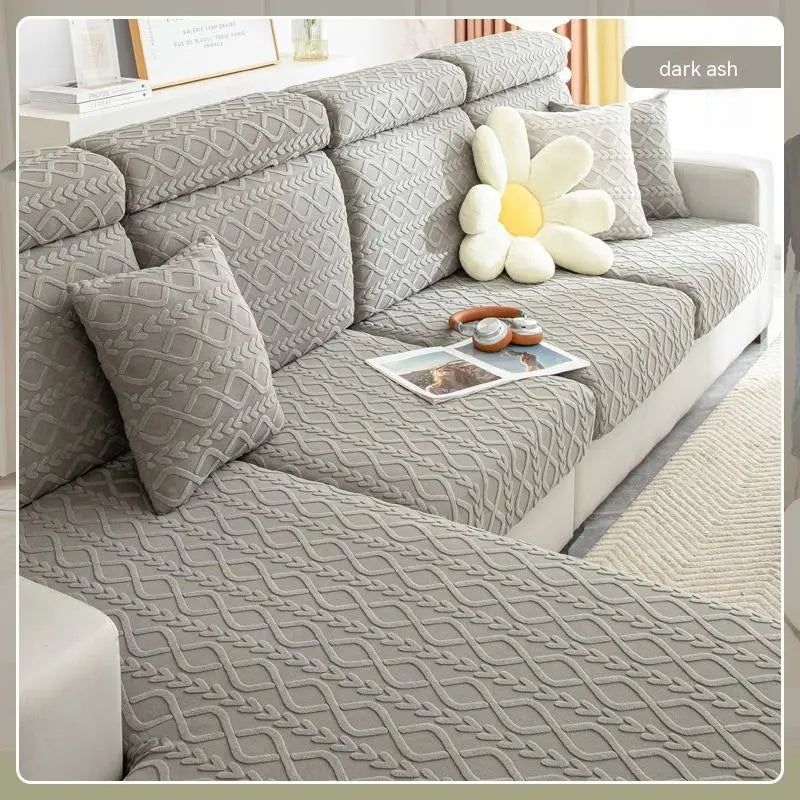 Housse Assise Canapé Velvet JACQUA Qingbo Dark Gray-M 65to85x85to135x5to20cm