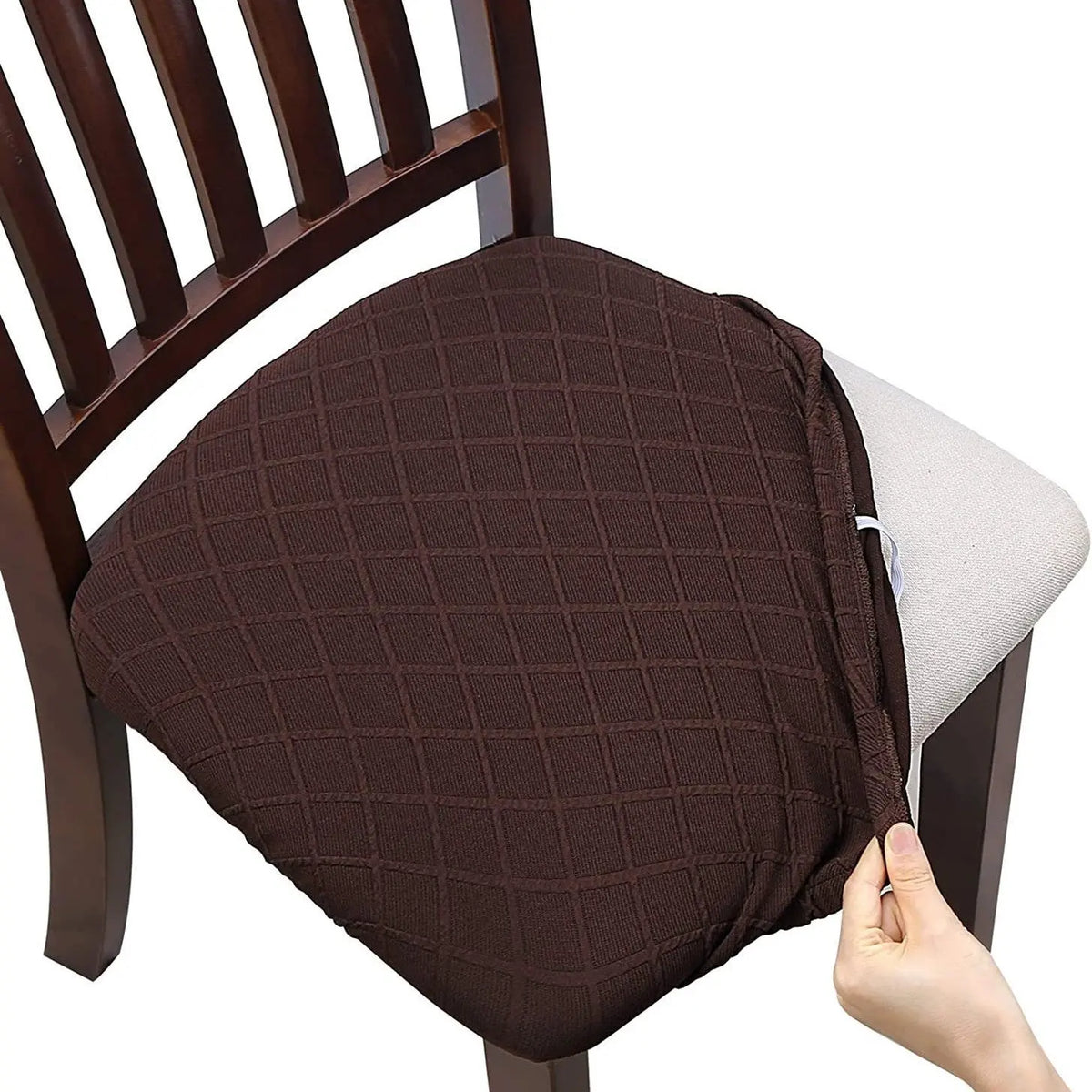 Housse Assise Chaise Moderne DIAMARA Brown-04 Style
