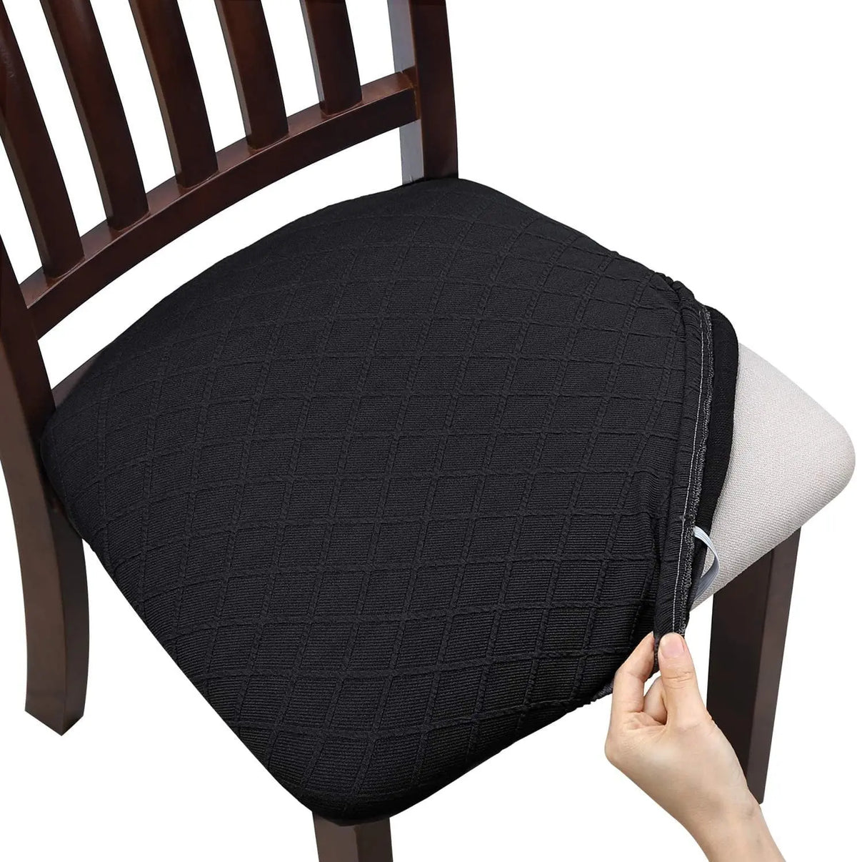 Housse Assise Chaise Moderne DIAMICO Black-04 Style