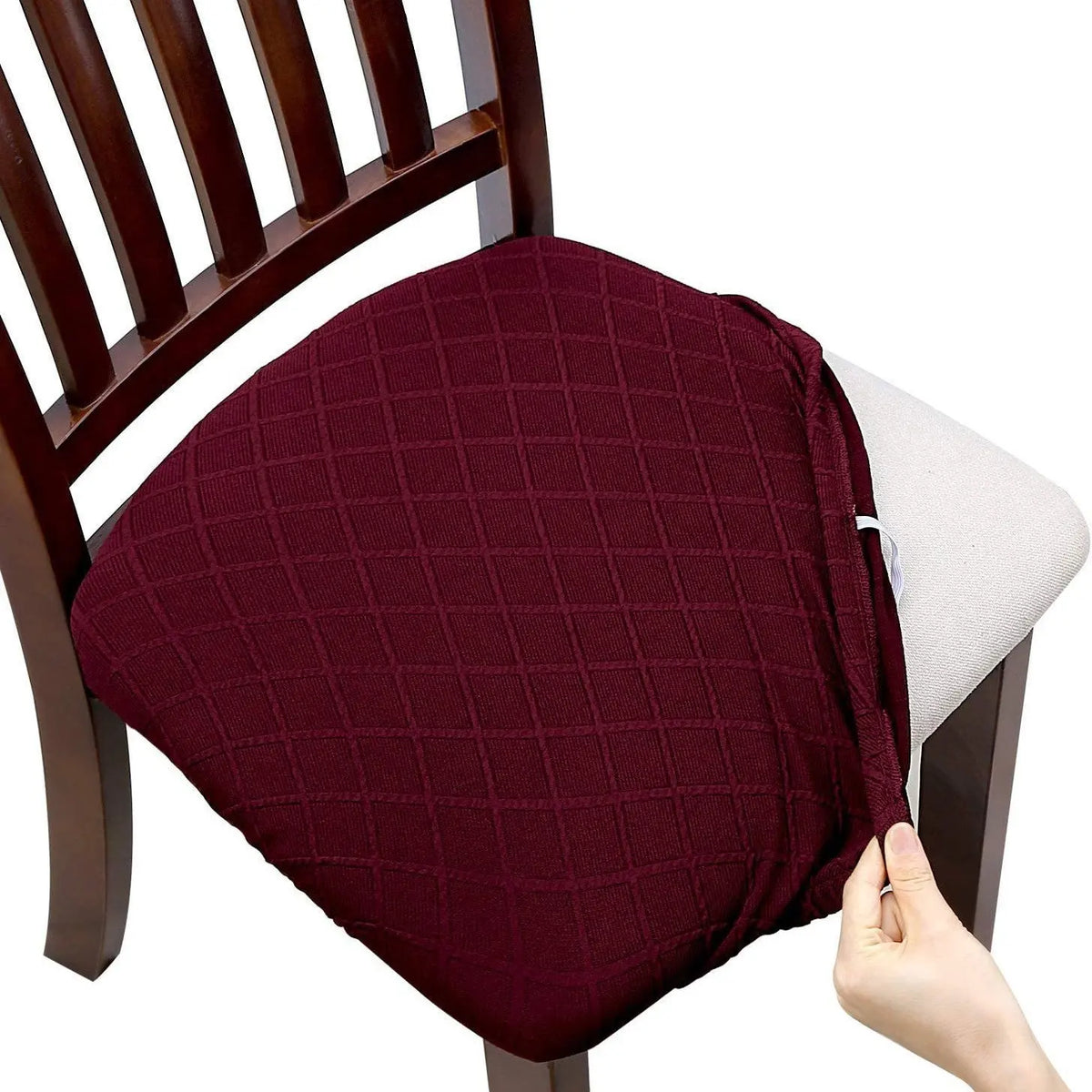 Housse Assise Chaise Moderne DIAMICO Wine Red-04 Style