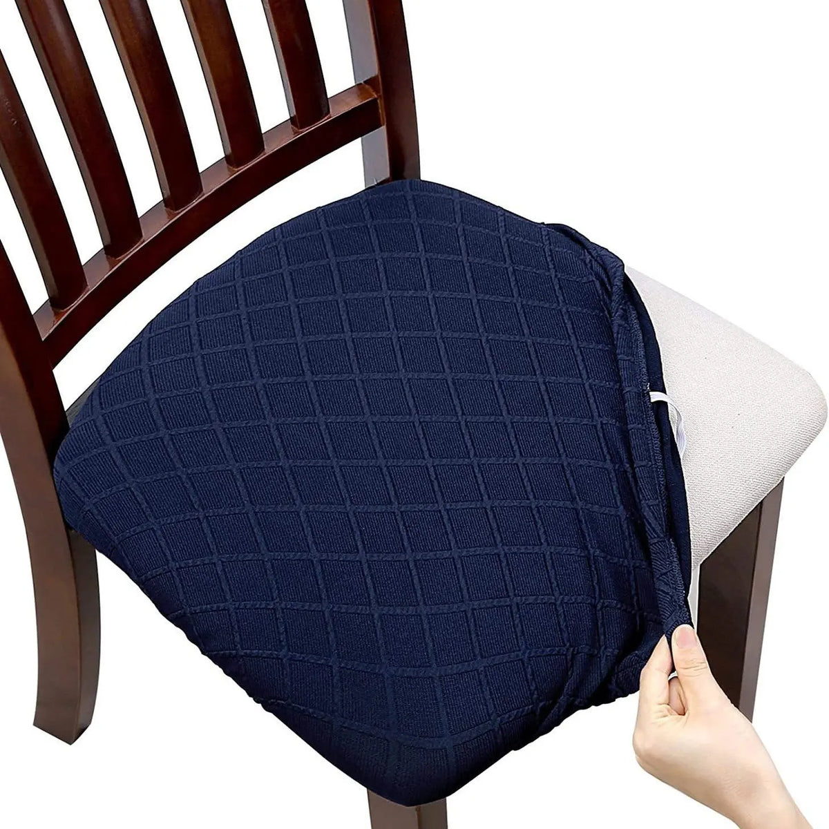 Housse Assise Chaise Moderne DIAMICO Navy Blue-04 Style