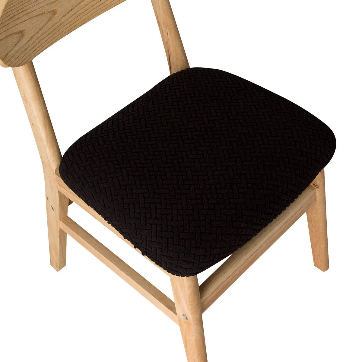 Housse Assise Chaise Moderne FLORIA Black-40x50x8cm