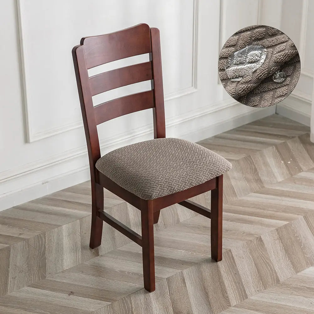 Housse Assise Chaise Velours Antidérapante VELINA Taupe-48x48x8cm