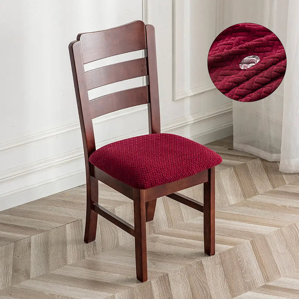 Housse Assise Chaise Velours Antidérapante VELINA Wine Red-48x48x8cm