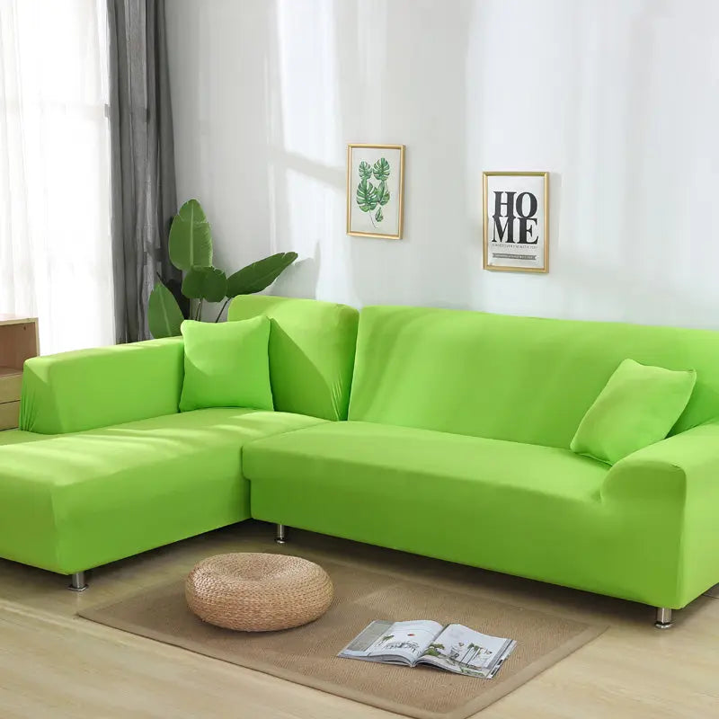 Housse Canapé Elastique L-Shape SOLARY Green-B