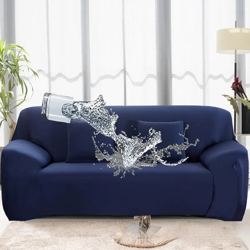 Housse Canapé Élastique Prono Navy Blue-Single Sofa