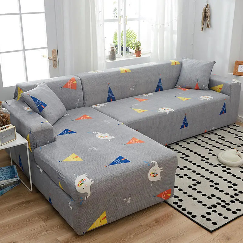 Housse Canapé Polyvalente GEOTONE Doodle elephant-185to230cm