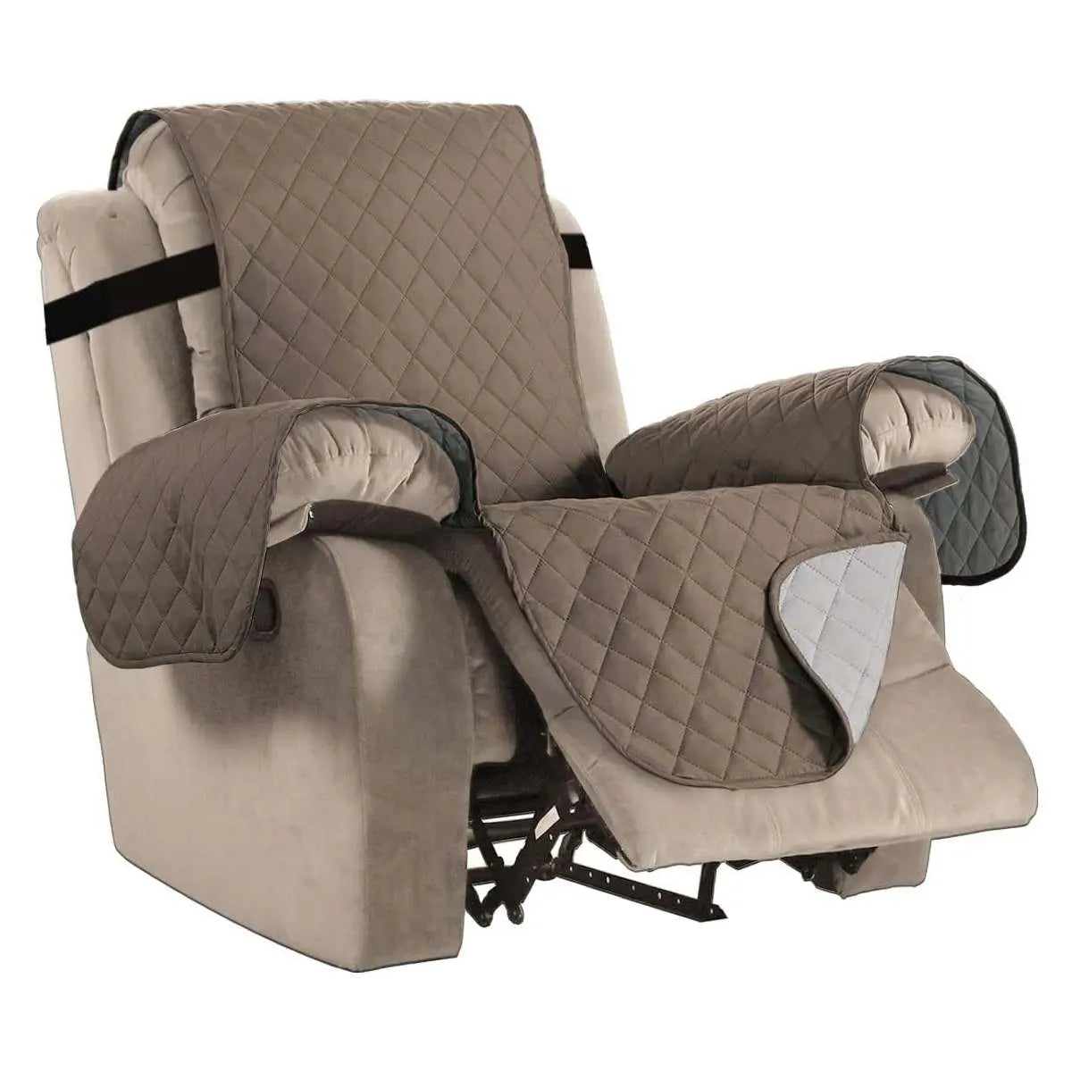 Housse Canapé Relax Antidérapante SOLANO Taupe-Large