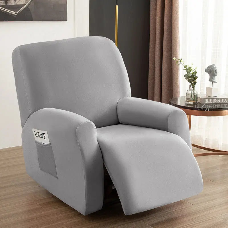 Housse Canapé Velours Élastique FOXVEL Silver grey-Chivas Regal single seat