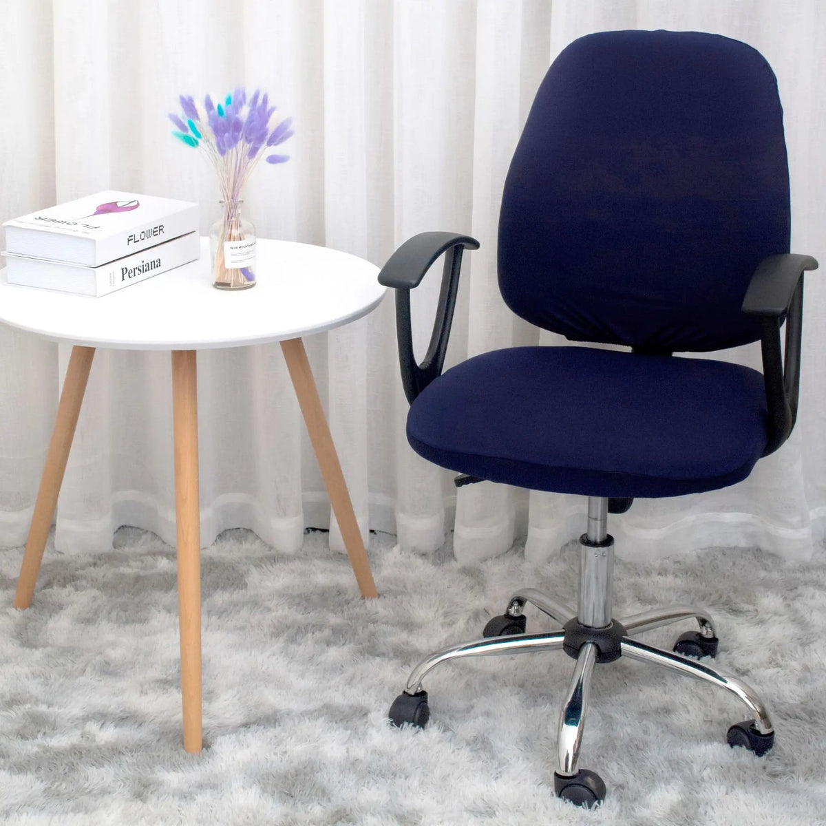 Housse Chaise Élastique ASTRON Navy Blue-Free Size
