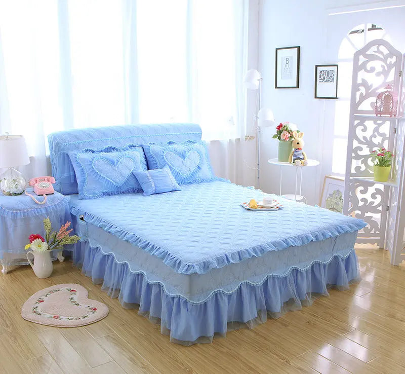 Housse De Matelas Antidérapante POLI 梦 Blue-180x 200cm-Bed skirt