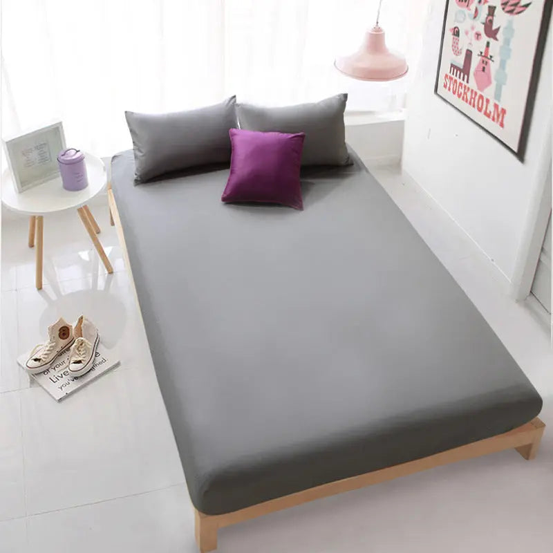 Housse De Matelas Coton Antidérapant SERENA Dark Grey-120