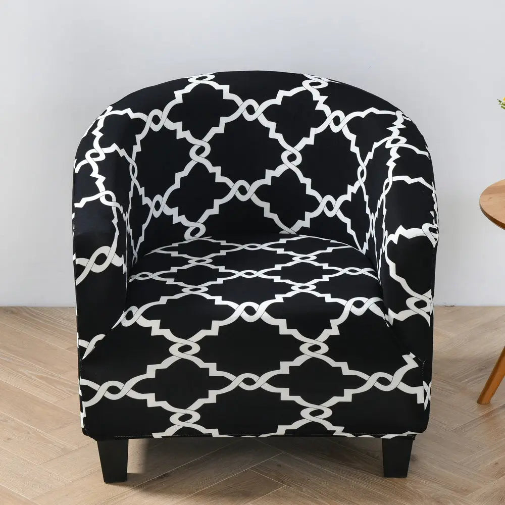 Housse Fauteuil Antidérapant SPADIN Rattan pattern black