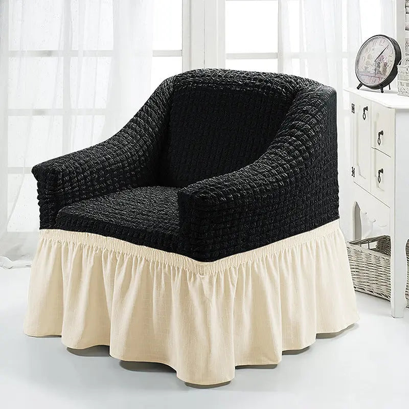Housse Fauteuil Cabriolet Polyester ARVONA Black wax white double spell-Single S 90to140CM