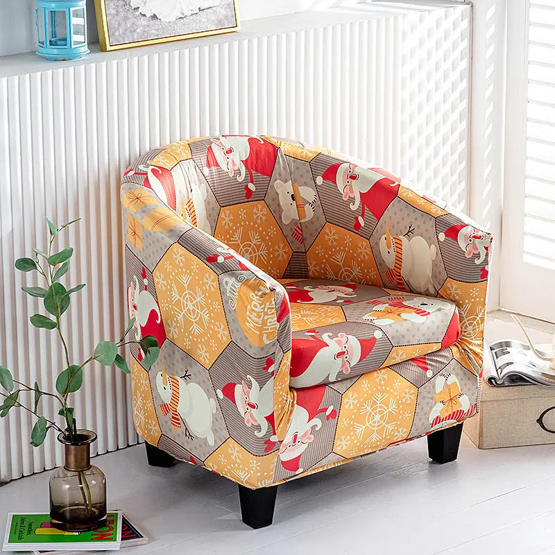 Housse Fauteuil Noël FestiveSNOW Santa Claus-Single layer sofa cover