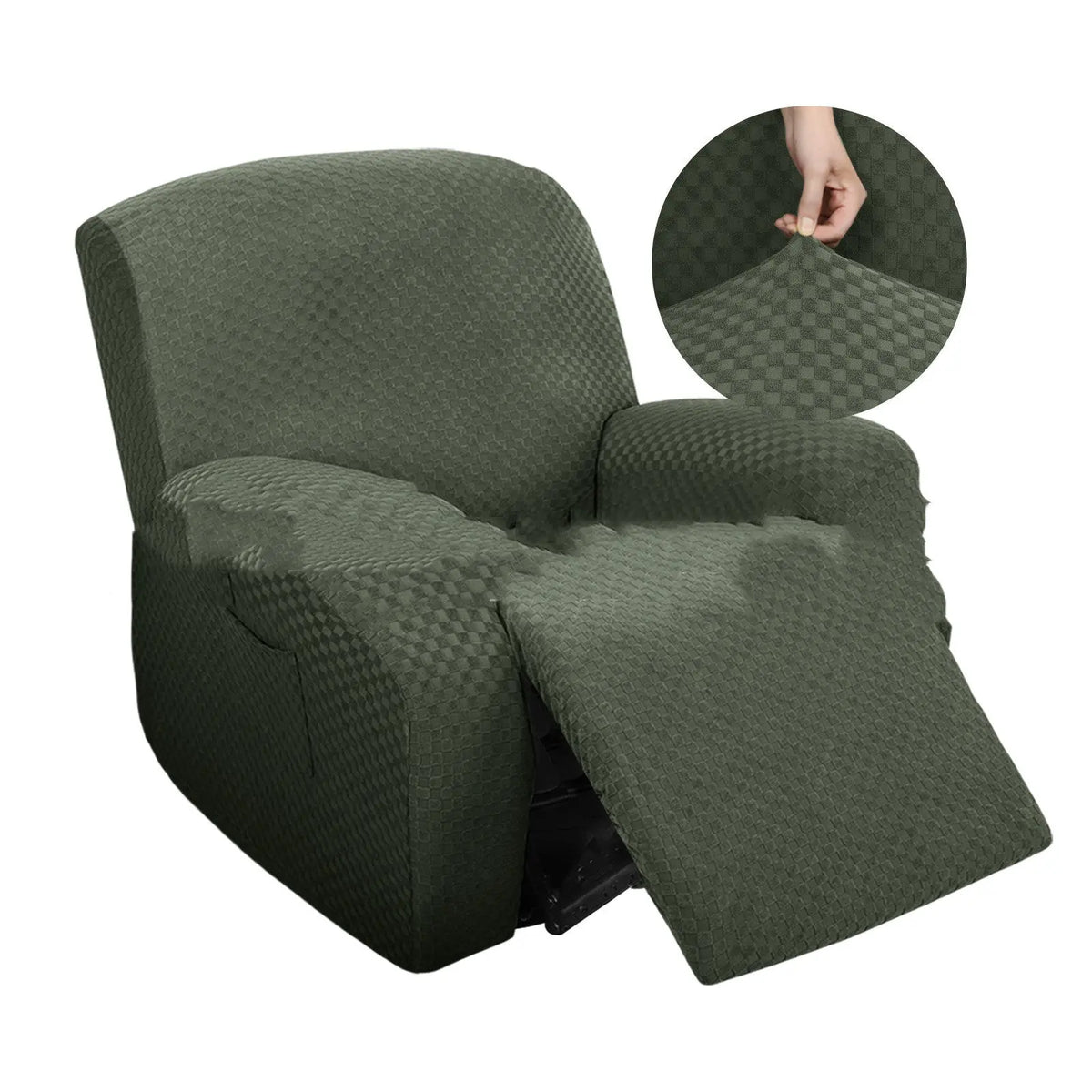 Housse Fauteuil Relax Moderne INICIO Army Green-Single Seat