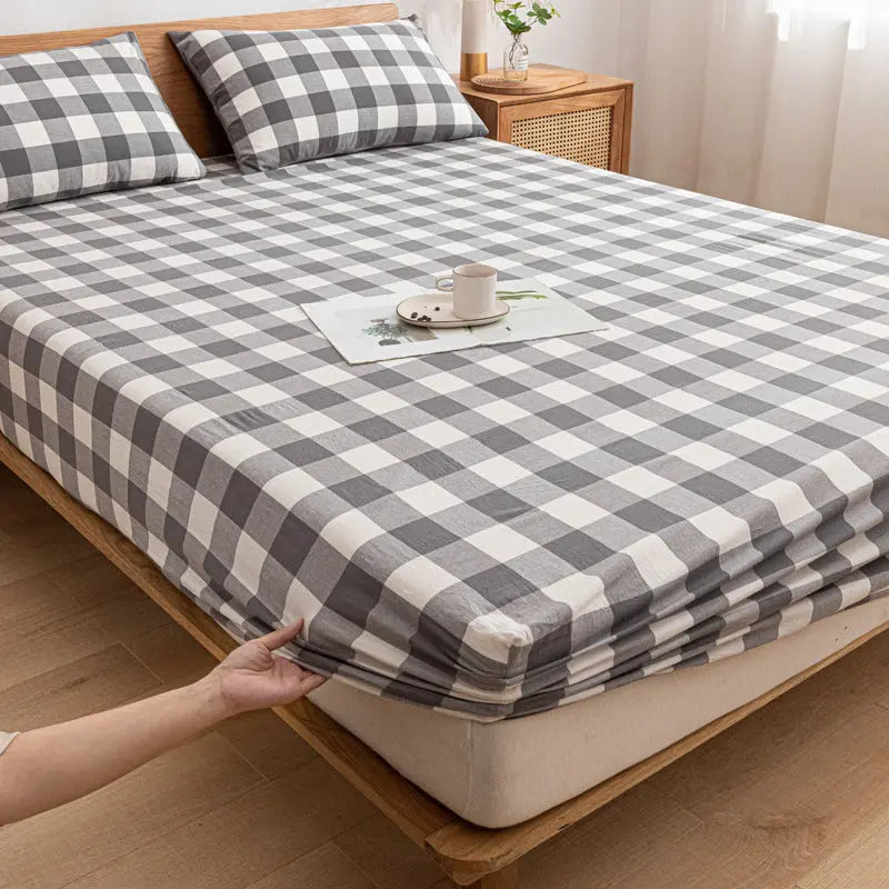 Housse Matelas Coton Antidérapant **DURELIA** Grey in the grid-90X200cm twopiece suit