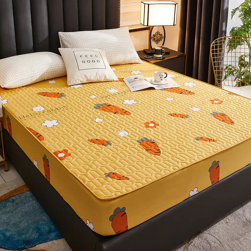 Housse Matelas Coton Quilted AMARI Happy Carrot-200x220cm