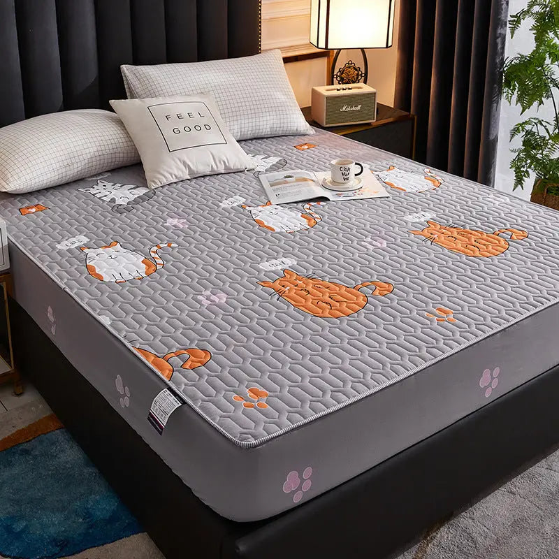 Housse Matelas Coton Quilted AMARI Happy cat-180x200cm