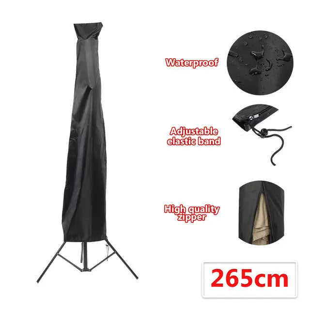 Housse Parasol Déporté Imperméable OXFORIX Black-265CM 50X70X40CM