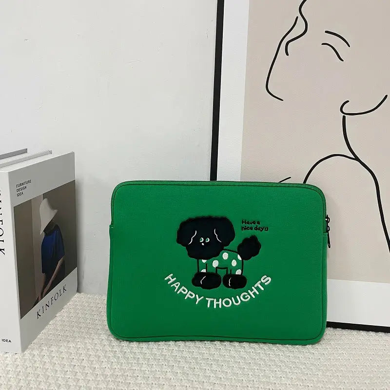 Housse Pour Ordinateur Polyester Anti-Choc COZEA Green Dog Liner Bag-15/15.6 Inch