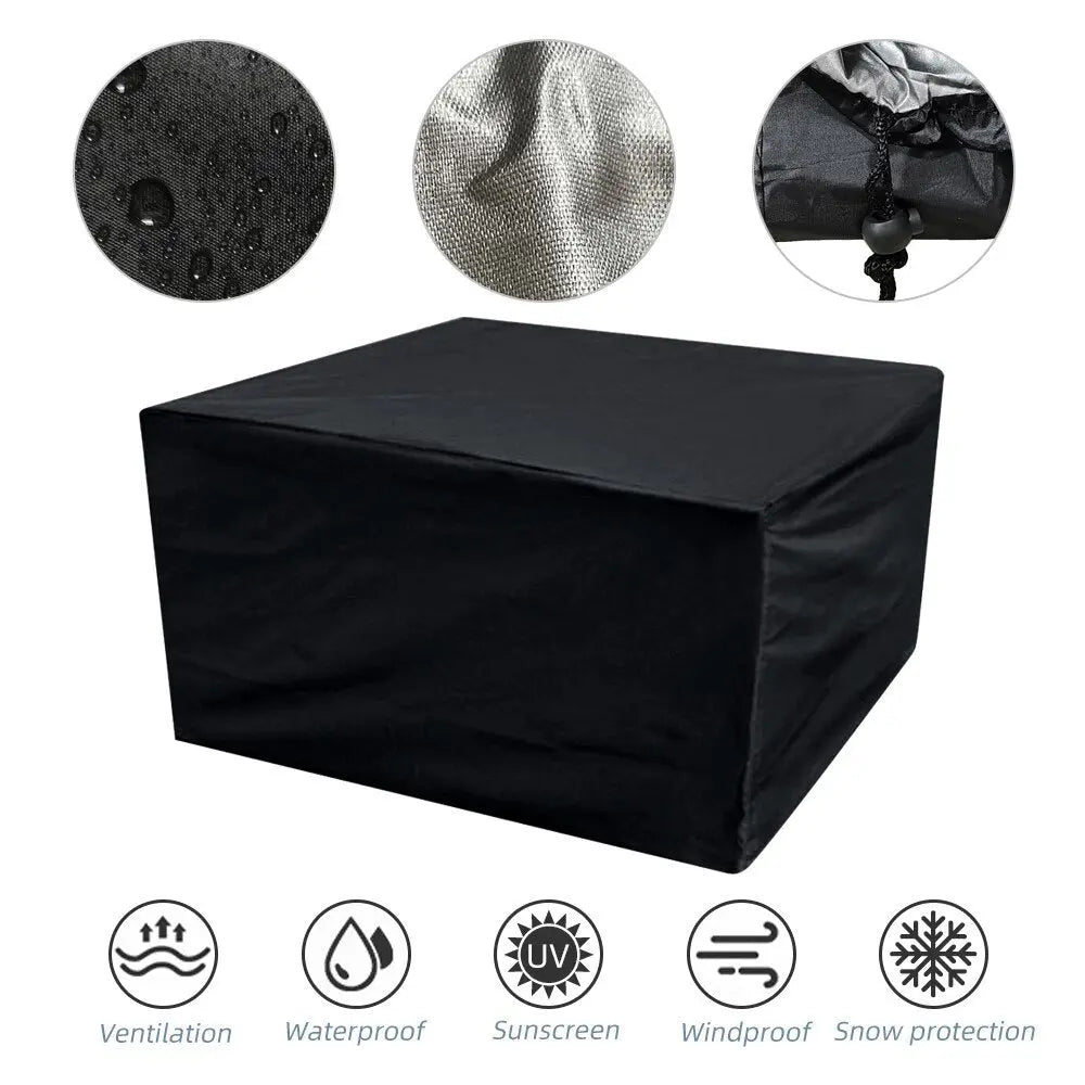 Housse Pour Table Jardin Impermeable NOVIRIA Black-140x120x100cm