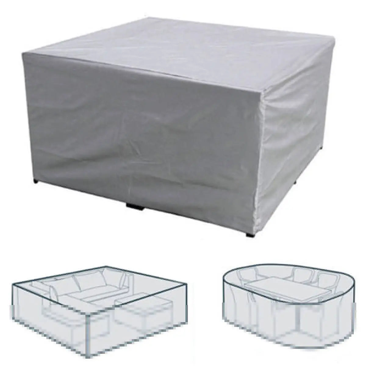 Housse Pour Table Jardin Impermeable NOVIRIA Silver-230x165x80cm