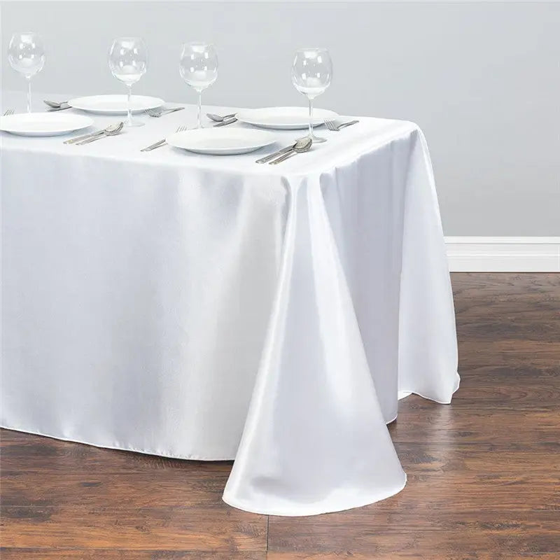 Housse Pour Table Satinée Événementielle SATINA White-145x250cm