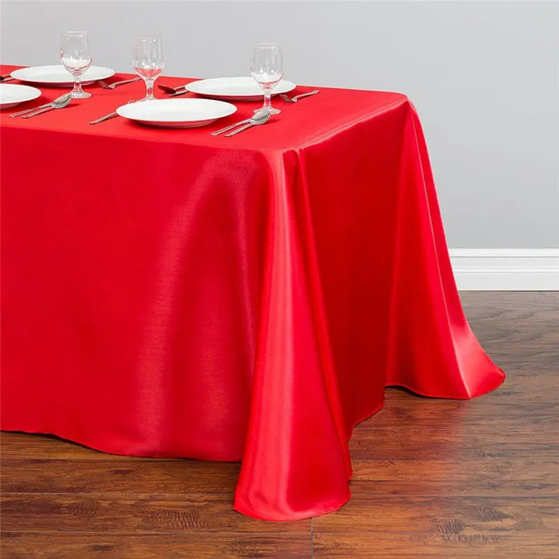 Housse Pour Table Satinée Événementielle SATINA Red-145x145cm