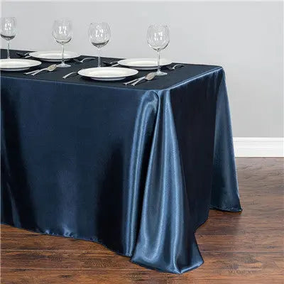 Housse Pour Table Satinée Événementielle SATINA Navy Blue-145x250cm
