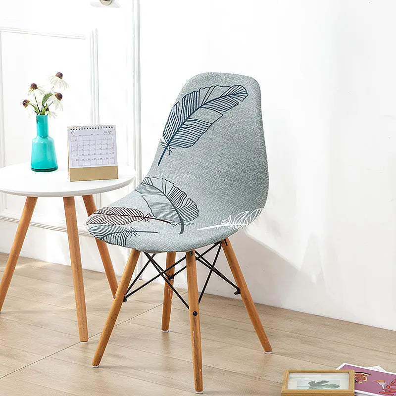 Housse Protection Chaise Moderne ZEBRA Feather leaf green