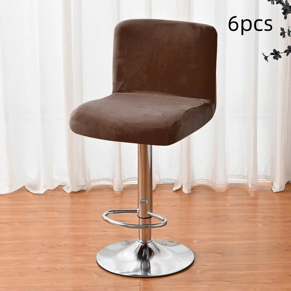 Housse Protection Chaise Velours SILFOX Coffee-6pcs