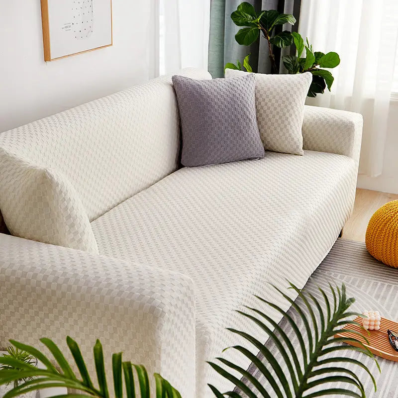 Housse Soderhamn Polyester Moderne VELINA Milky white plaid-Single size