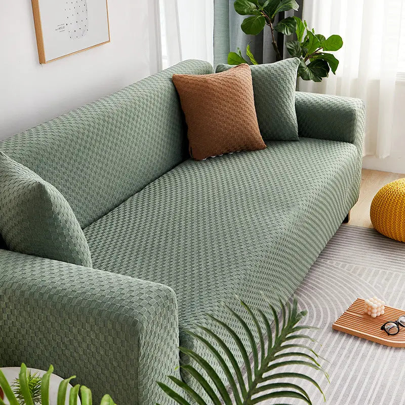 Housse Soderhamn Polyester Moderne VELINA Cyan grid-Single size