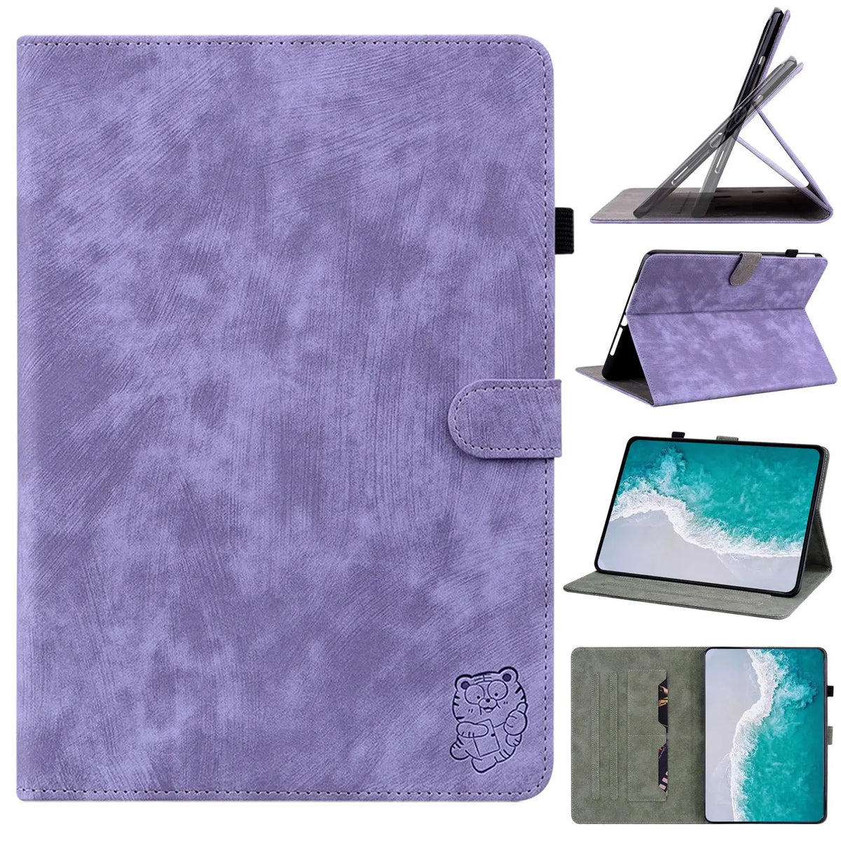 Housse Tablette Cuir Affiné PROTEVA Purple-Ipadmini1or2or3or4o5 Universal