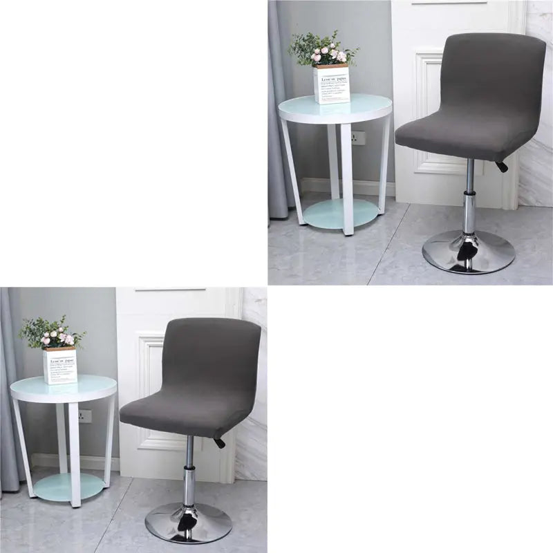 Housse Tabouret Moderne BRAELIA Dark Grey-2PCS