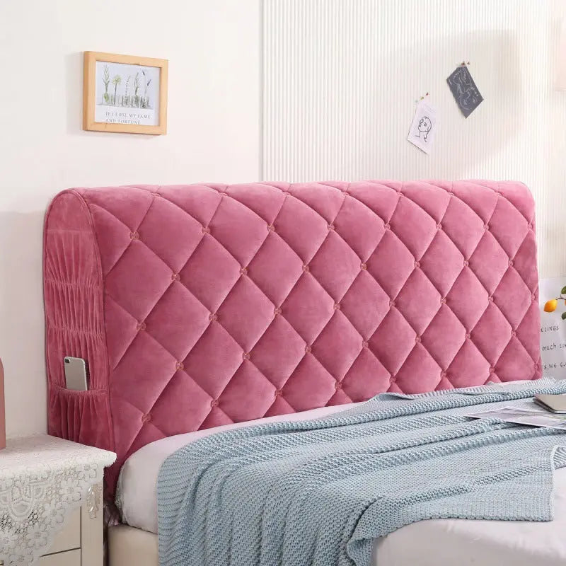 Housse Tête de Lit Velours Élégance VELANO Bean paste-2.3m