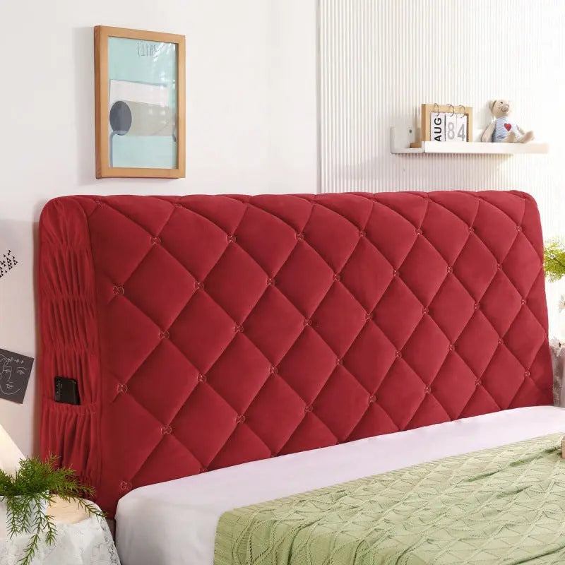 Housse Tête de Lit Velours Élégance VELANO Bright red-2.1m