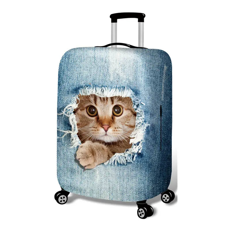 Housse Valise Cartoon Polyester CUBRIA Broken cat-M